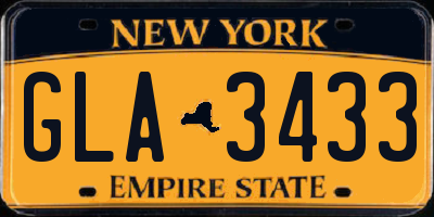 NY license plate GLA3433