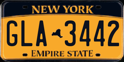NY license plate GLA3442