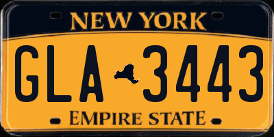 NY license plate GLA3443