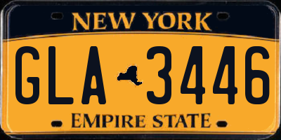 NY license plate GLA3446