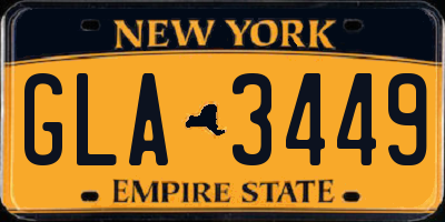 NY license plate GLA3449