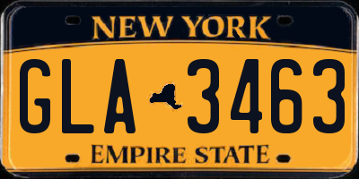 NY license plate GLA3463