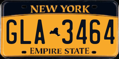 NY license plate GLA3464