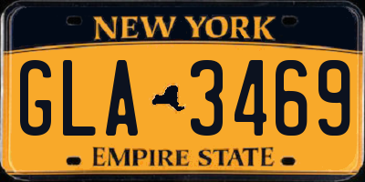 NY license plate GLA3469