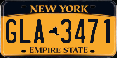 NY license plate GLA3471
