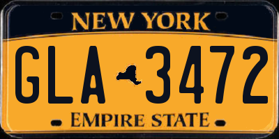NY license plate GLA3472