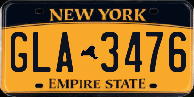 NY license plate GLA3476