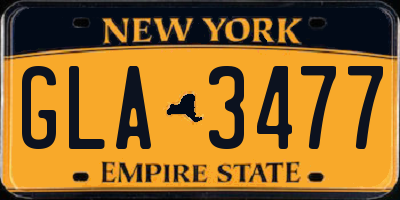 NY license plate GLA3477