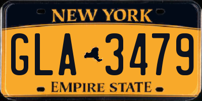 NY license plate GLA3479