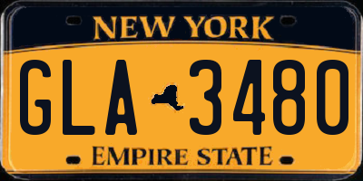 NY license plate GLA3480