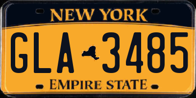 NY license plate GLA3485