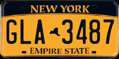 NY license plate GLA3487