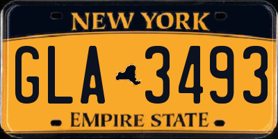 NY license plate GLA3493