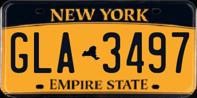 NY license plate GLA3497