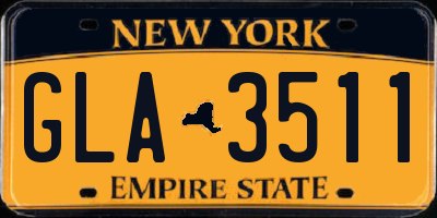 NY license plate GLA3511