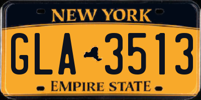 NY license plate GLA3513
