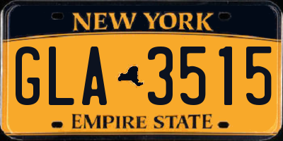 NY license plate GLA3515