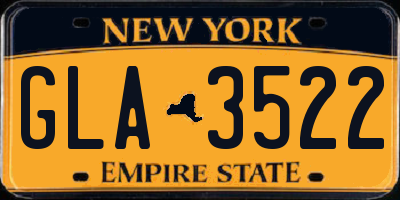 NY license plate GLA3522
