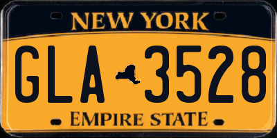 NY license plate GLA3528