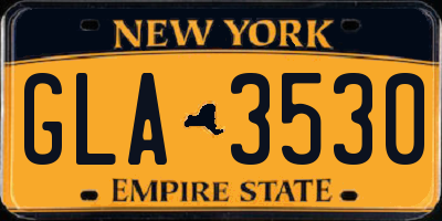 NY license plate GLA3530
