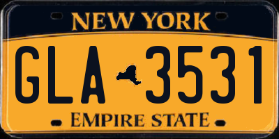 NY license plate GLA3531