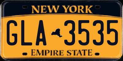 NY license plate GLA3535