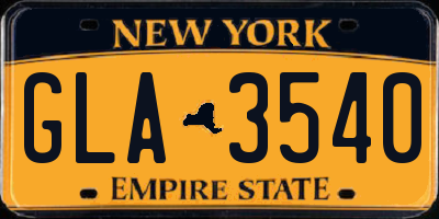 NY license plate GLA3540