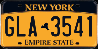 NY license plate GLA3541