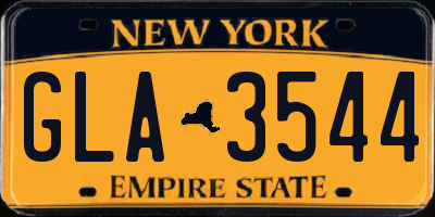 NY license plate GLA3544