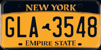 NY license plate GLA3548