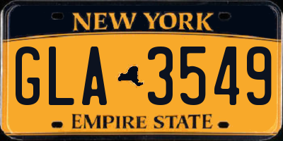 NY license plate GLA3549