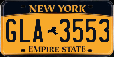 NY license plate GLA3553