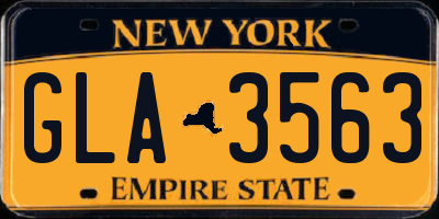 NY license plate GLA3563