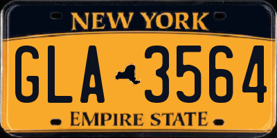 NY license plate GLA3564