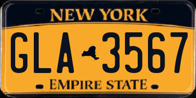 NY license plate GLA3567