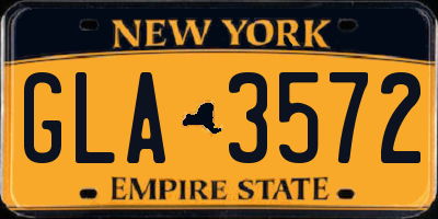 NY license plate GLA3572