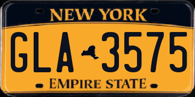 NY license plate GLA3575