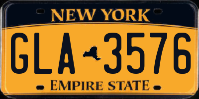 NY license plate GLA3576