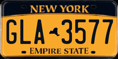 NY license plate GLA3577
