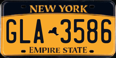 NY license plate GLA3586