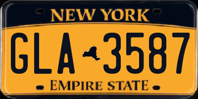 NY license plate GLA3587