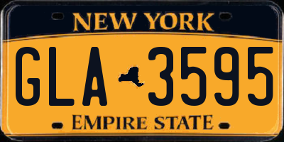 NY license plate GLA3595