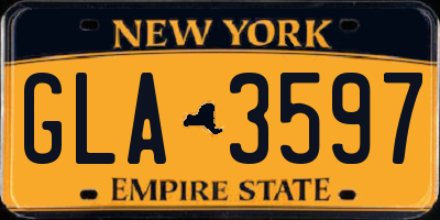 NY license plate GLA3597