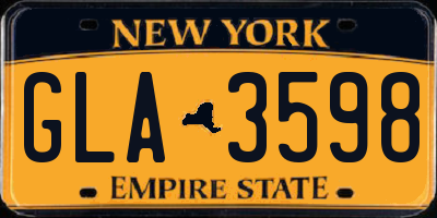 NY license plate GLA3598