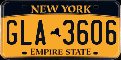 NY license plate GLA3606