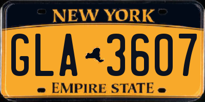 NY license plate GLA3607