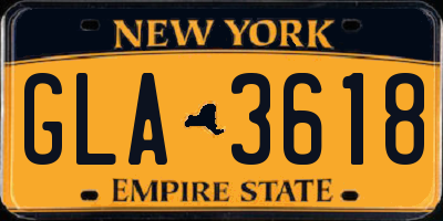 NY license plate GLA3618