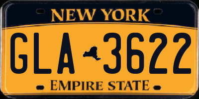 NY license plate GLA3622