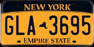 NY license plate GLA3695