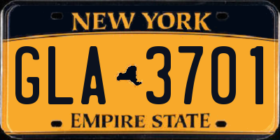 NY license plate GLA3701